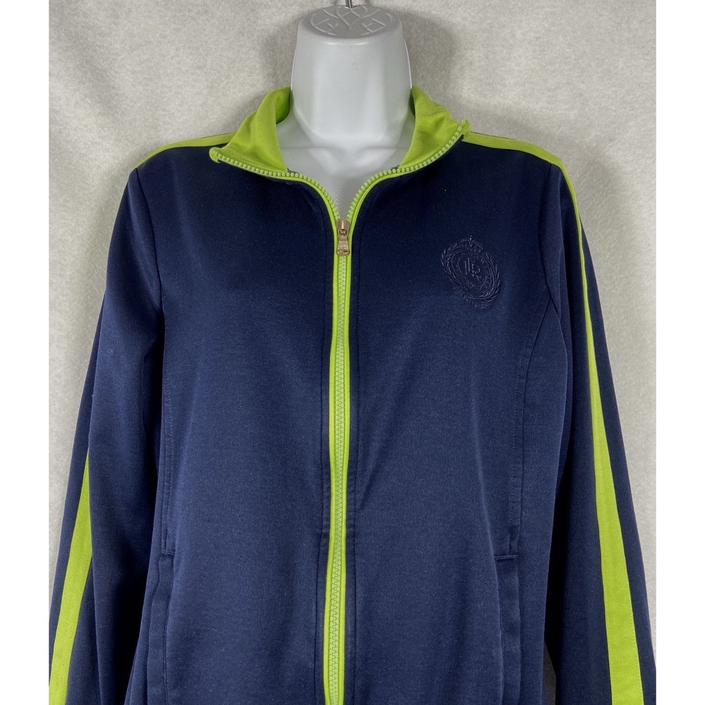 Lauren Ralph Lauren Active Track Jacket Women's Large Blue Full Zip Sporty Chic - Picture 2 of 11